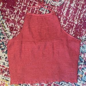 American Eagle Pink Halter Crop Top